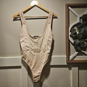 Nasty Gal Blush Pink Corset Type Body Suit Size US 2